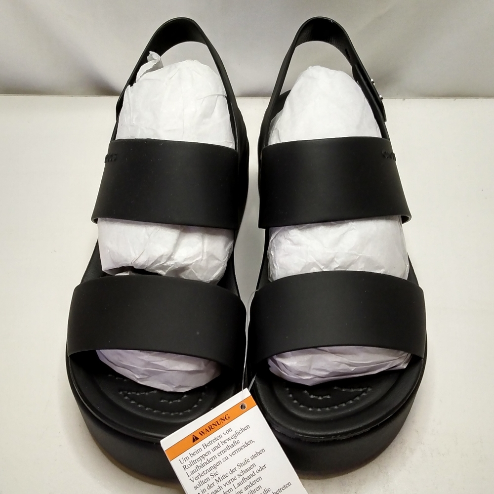 CROCS Brooklyn Low Wedges Platform Sandals in Black